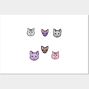 6 Kitty Faces Posters and Art